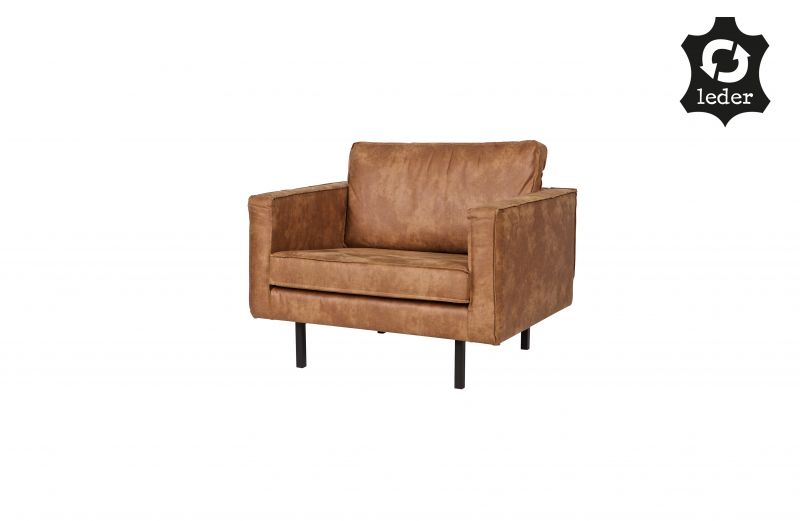 RD RECYCLE LEATHER ARMCHAIR COGNAC