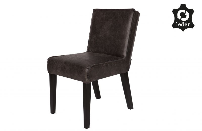 RD RECYCLE LEATHER DINING CHAIR BLACK