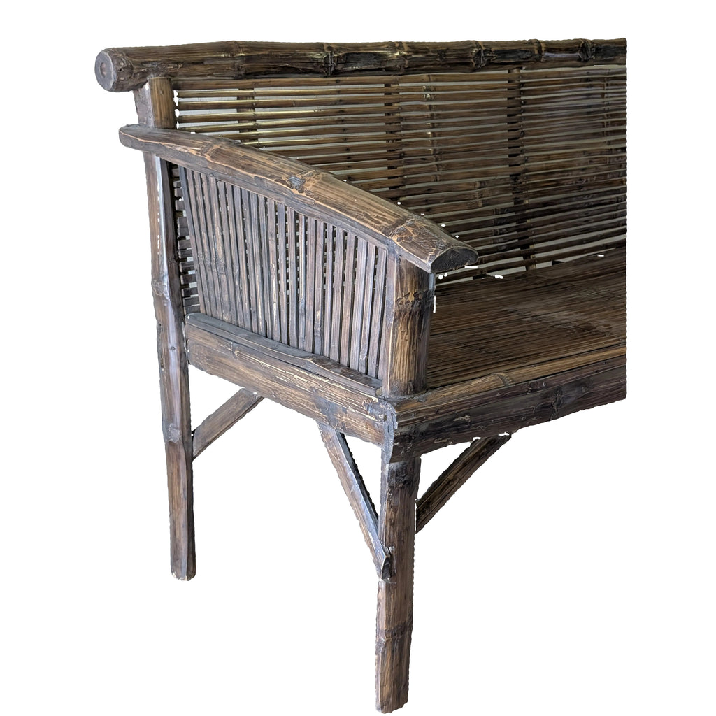 OLD DARK BROWN BAMBOO BENCH TIMOR