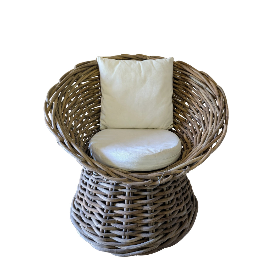 NATURAL WICKER ROUND LAZY CHAIR TASIK DIA85X100 12KG 350EURO