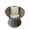 NATURAL WICKER ROUND LAZY CHAIR TASIK DIA85X100 12KG 350EURO