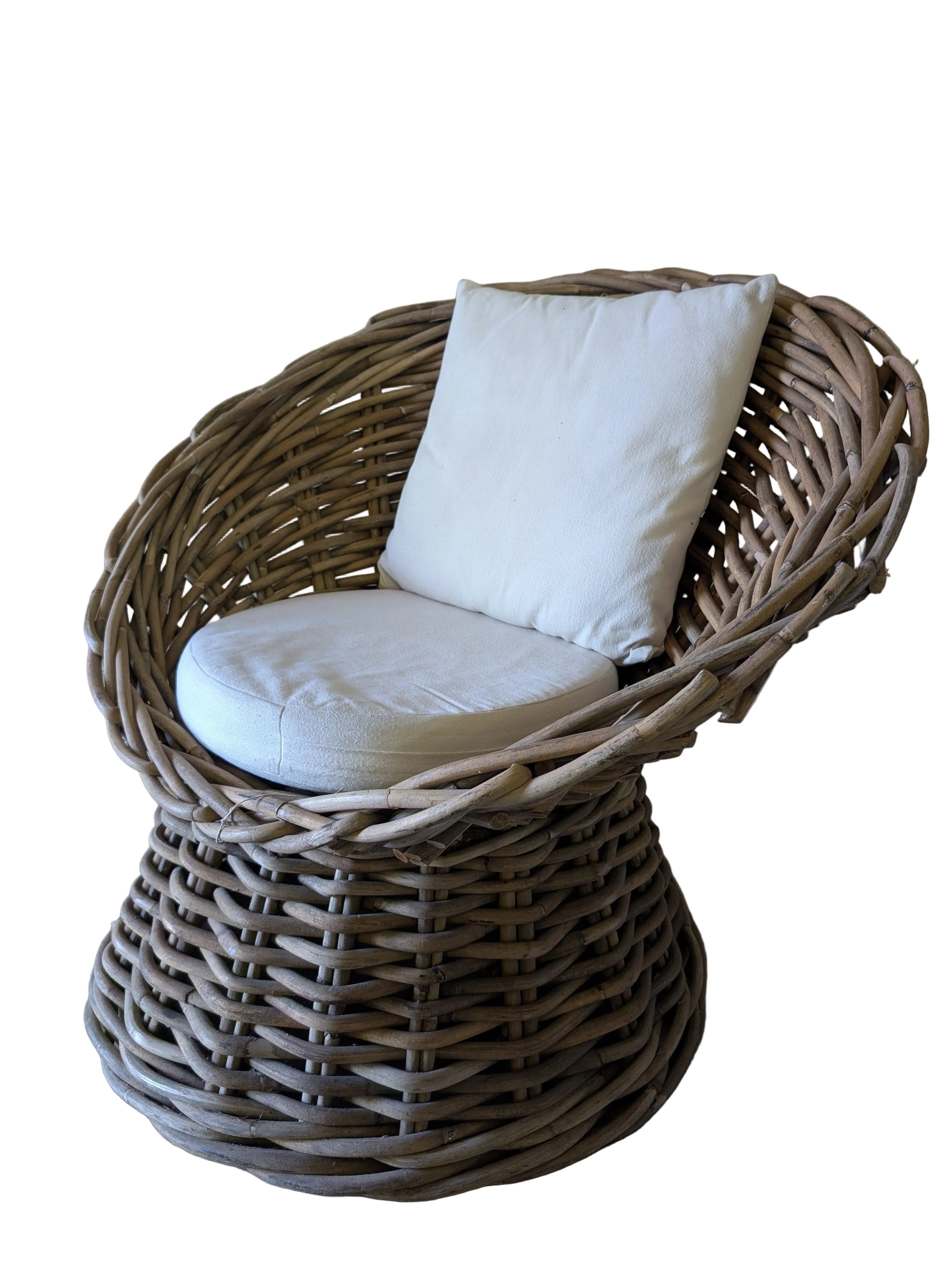 NATURAL WICKER ROUND LAZY CHAIR TASIK DIA85X100 12KG 350EURO
