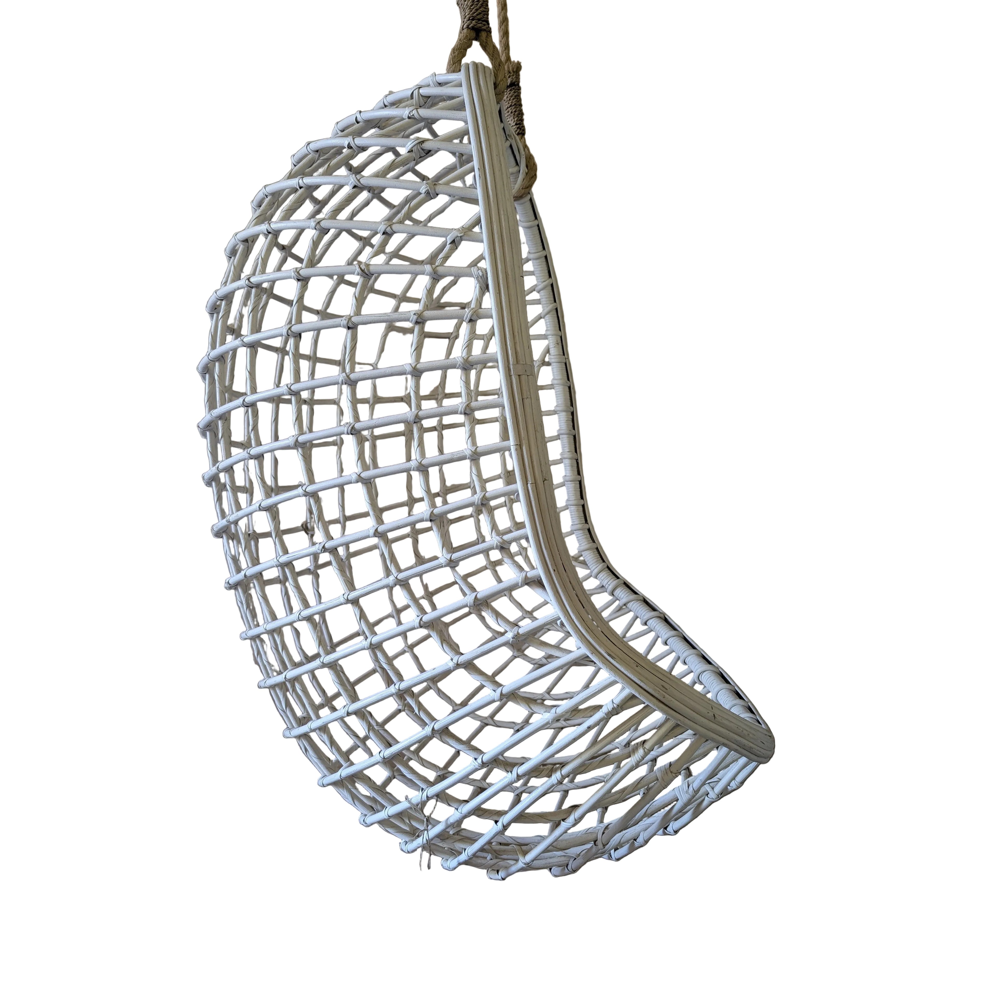 RATTAN HANGING CHAIR TAN WHITE