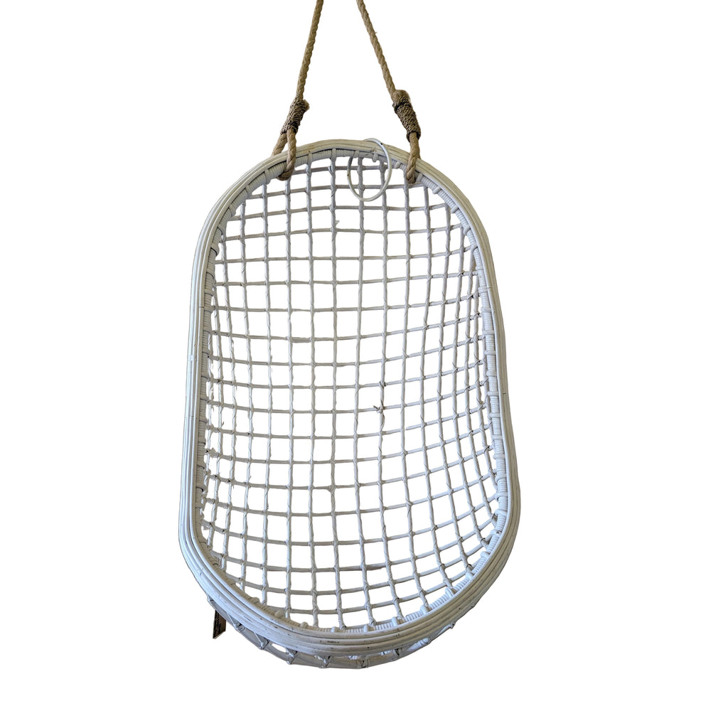 RATTAN HANGING CHAIR TAN WHITE