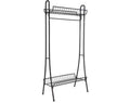 BLACK METAL GARDROBE BLACK WITH SHOE SHELF