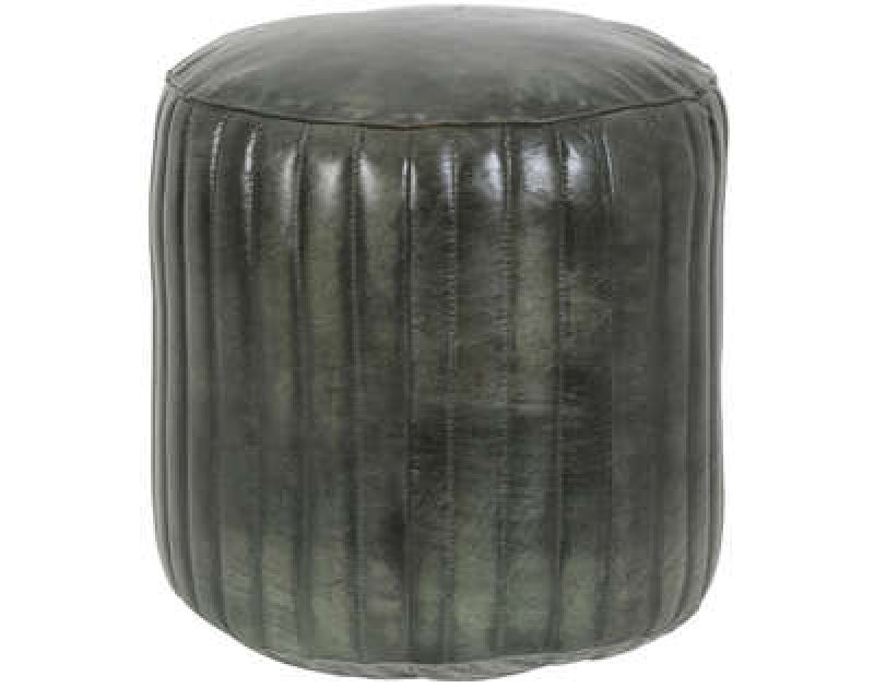 POUF GREEN LEATHER