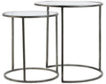 GLASS TOP ZINK FRAME SIDETABLE 2 SIZES