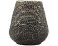TEALIGHT BUCOS MATTED BLACK GOLD