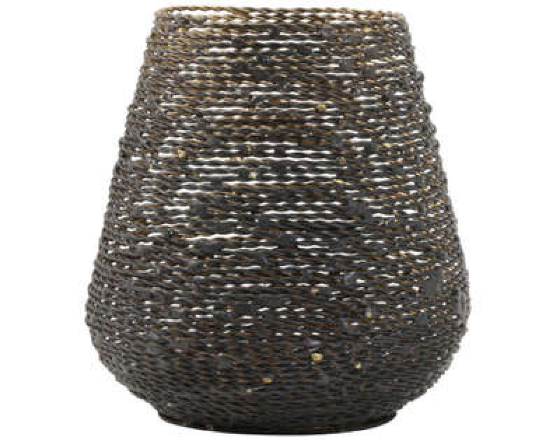 TEALIGHT BUCOS MATTED BLACK GOLD