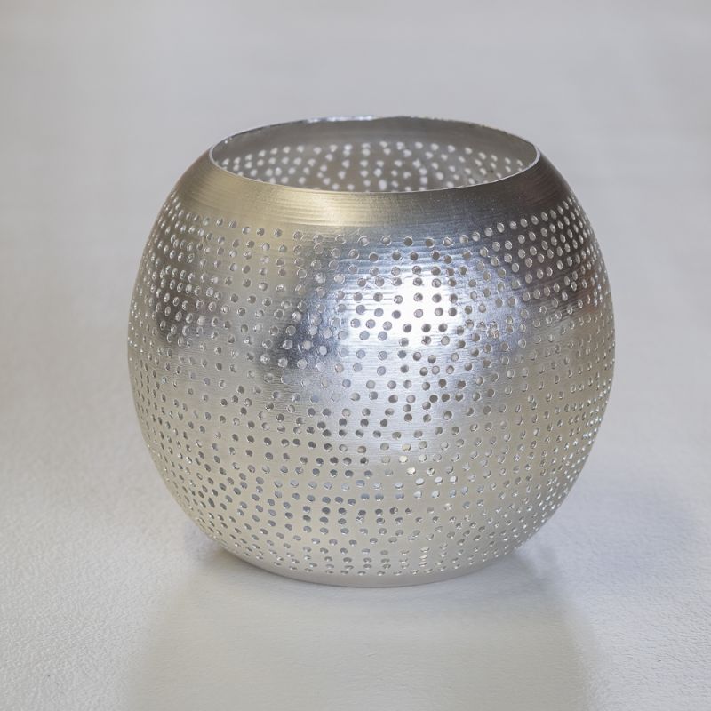 WAXHOLDER BALL FLSK BRASS SILVER PLATED