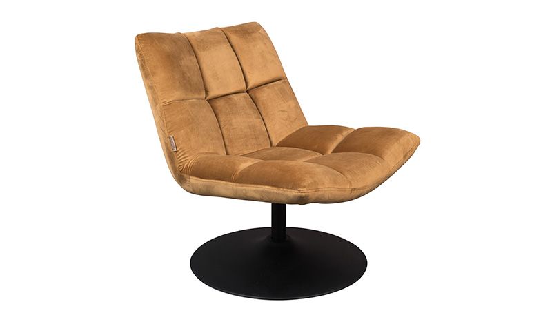 LOUNGE CHAIR BAR VELVET GOLDEN BROWN