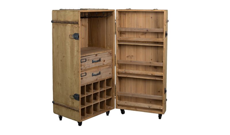 WINE CABINET 15 SOLID WOOD ANTIQUE FINISH