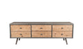 SIDEBOARD WITH 6 CARVED DRAWER GREY TOP