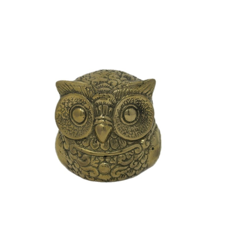 SMALL BRONZE OWL STATUE