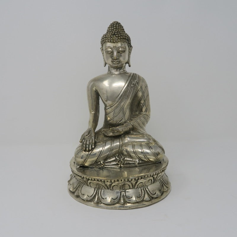 SITTING BUDDHA SILVER COLORED