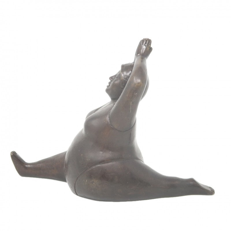 BRONZ STATUE YOGA LADY DO THE SPLIT
