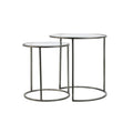 SIDETABLE GLASS-VINTAGE TIN