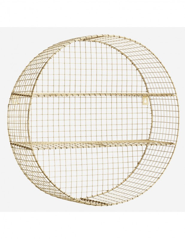 ROUND BRASS WIRE SHELF