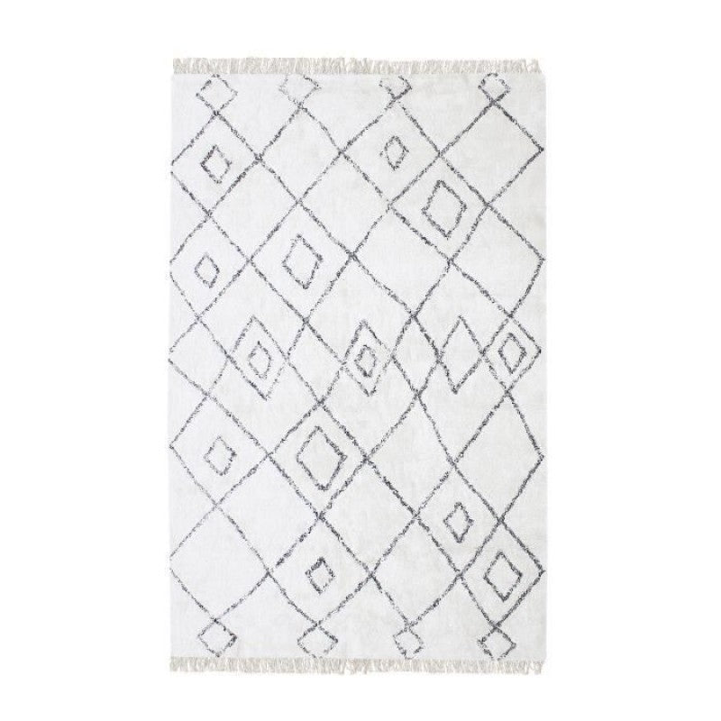 CARPET SQUARE BLACK AND IVORY