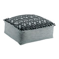 GREY BLACK EMBORIDED POUF