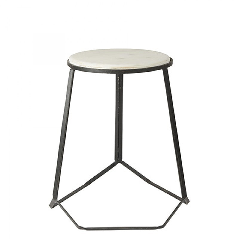 MARBLE TOP STOOL BLACK