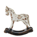 WHITE ROCKING WOODEN HORSE