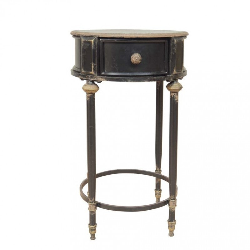 BLACK SIDE TABLE EDU WITH DRAWER