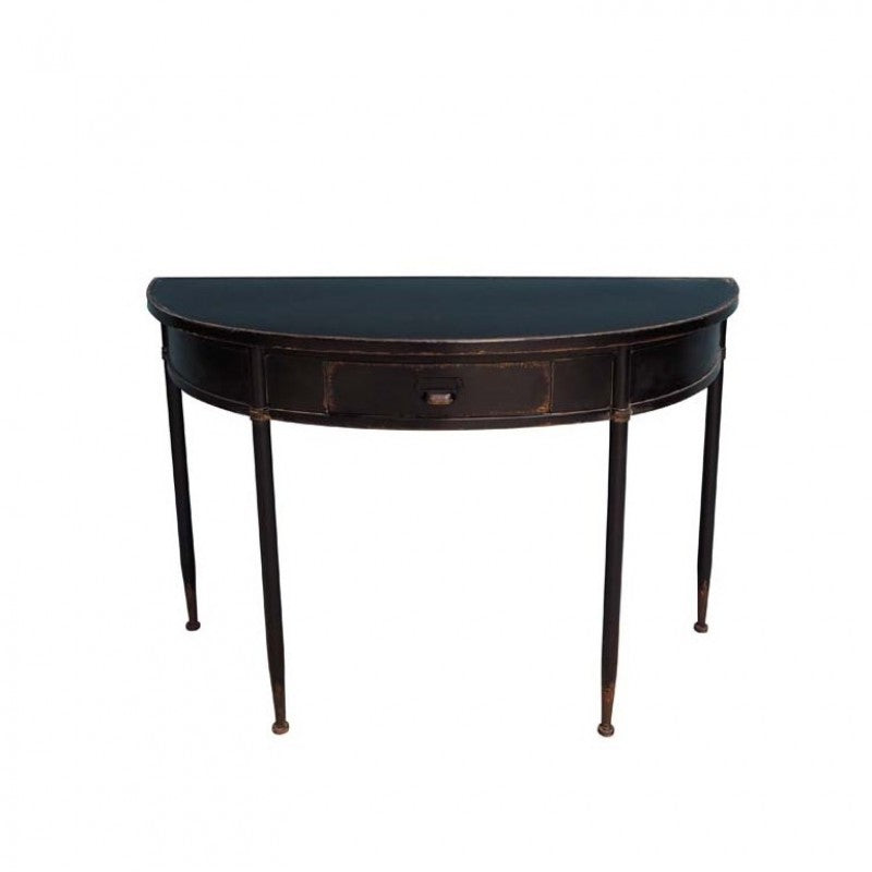 BLACK METAL CURVED CONSOLE TABLE