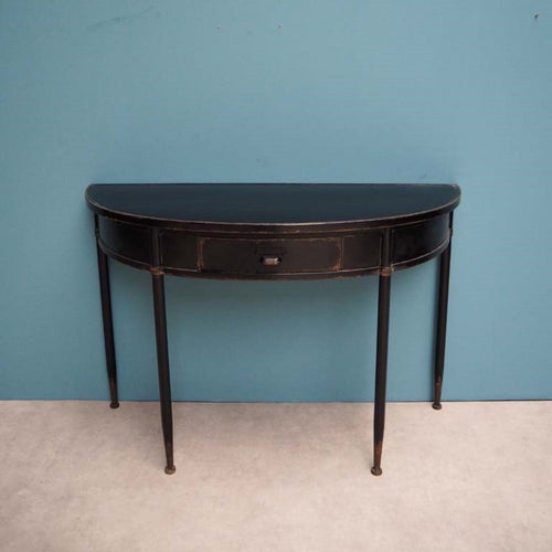 BLACK METAL CURVED CONSOLE TABLE