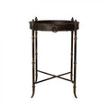 HAMMERED METAL ROUND TABLE BLACK