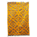YELLOW SILK AND JUTE RUG