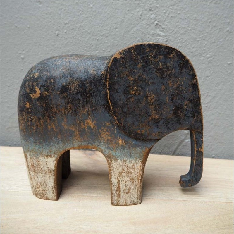 WOOD ELEPHANT BLUE MEDIUM