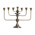 CANDLEHOLDER 7 ARMS METAL ANTIQUE BRASS