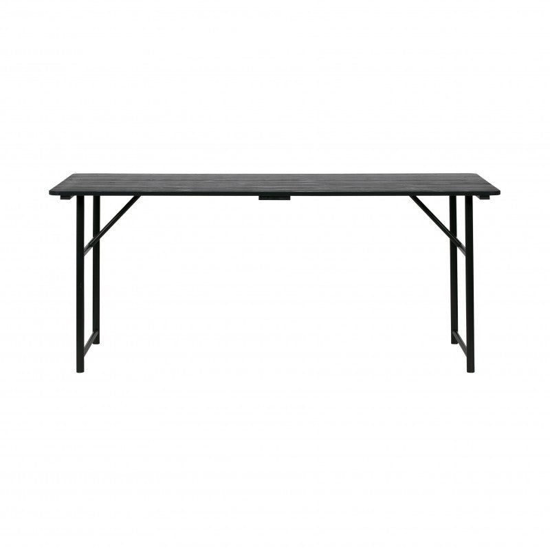 BLACK WOOD TOP DINING TABLE