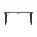 BLACK WOOD TOP DINING TABLE