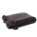 G MAMA BLANKET WITH POMPOM POLY DARK GREY