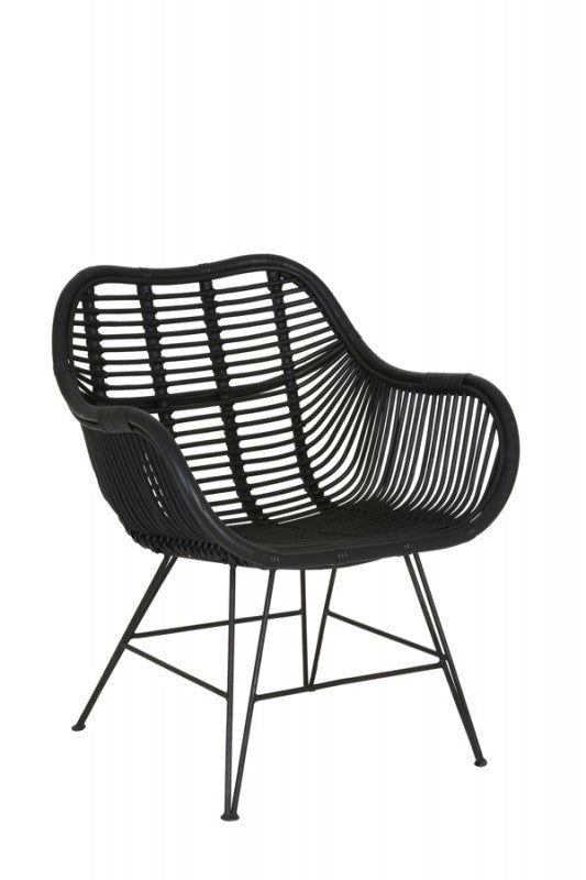 ARMCHAIR BLACK RATTAN 64