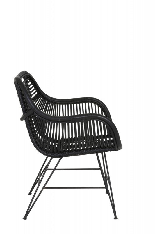 ARMCHAIR BLACK RATTAN 64
