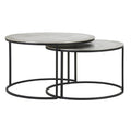 COFFEE TABLE RAW NICKEL AND SILVER COLOR METAL 2 SIZES