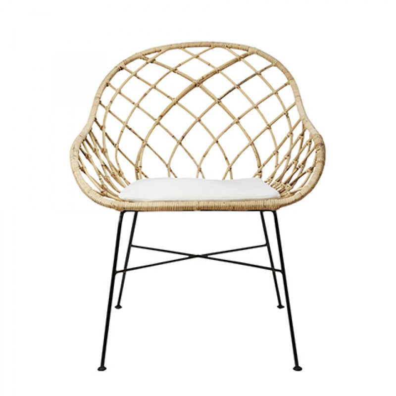 ARMCHAIR NET RATTAN IRON WITH CUSHION