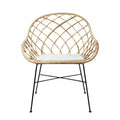 ARMCHAIR NET RATTAN IRON WITH CUSHION