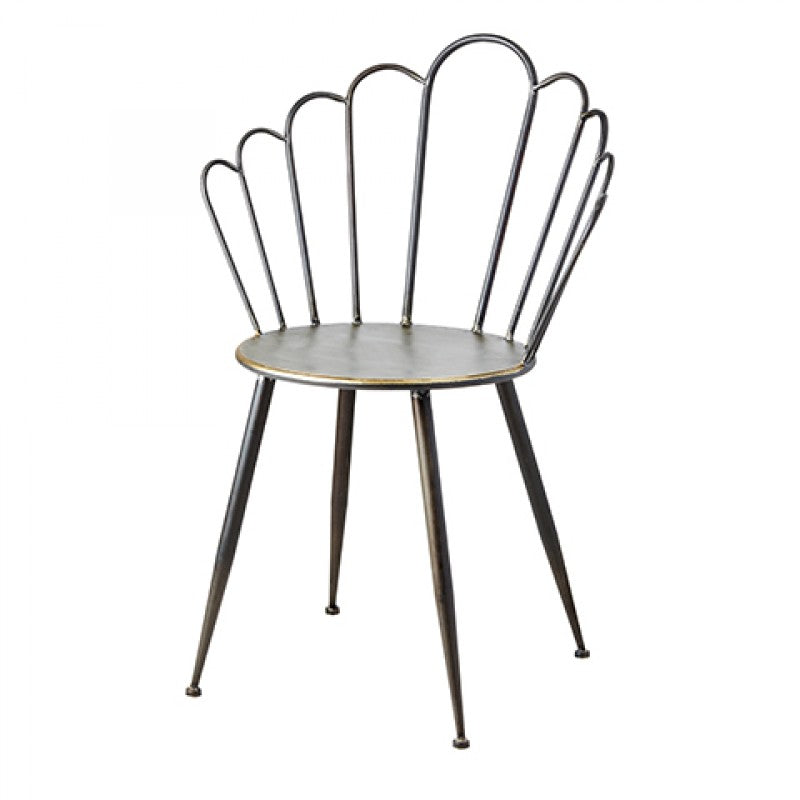 DINING CHAIR PROVENCE BLACK BRASS METAL