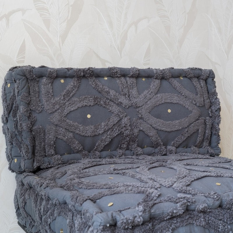 MOROCCAN SEAT AND BACK GREY