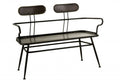 BENCH 2 SEAT BLACK METAL INDUSTRIAL