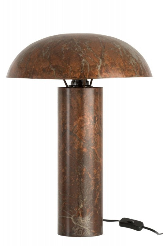 TABLE LAMP MUSHROOM IRON ANTIQUE BROWN 50