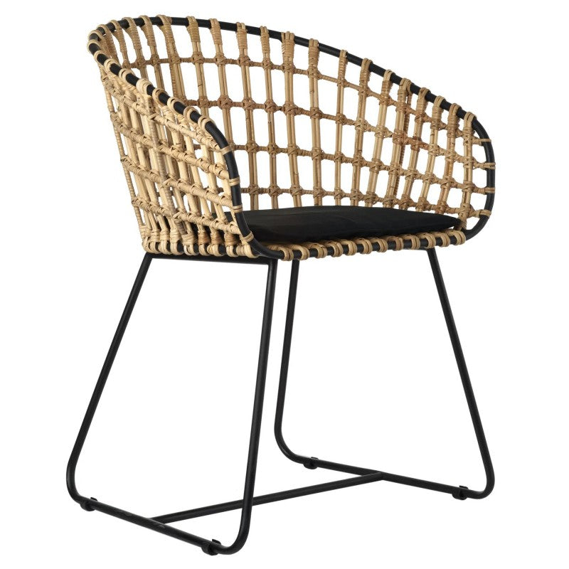 CHAIR METAL RATTAN NATURAL JAPAN