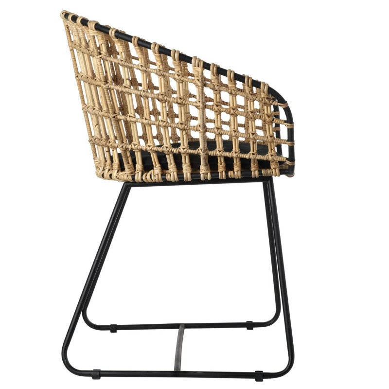 CHAIR METAL RATTAN NATURAL JAPAN