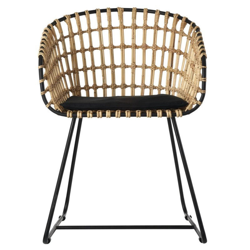 CHAIR METAL RATTAN NATURAL JAPAN