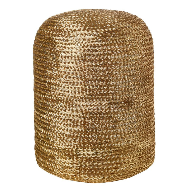 STOOL WOVEN PILL GOLD