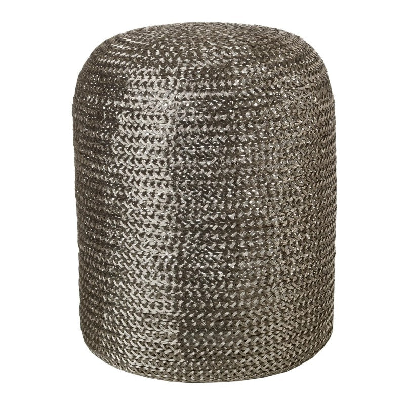 STOOL WOVEN PILL SILVER